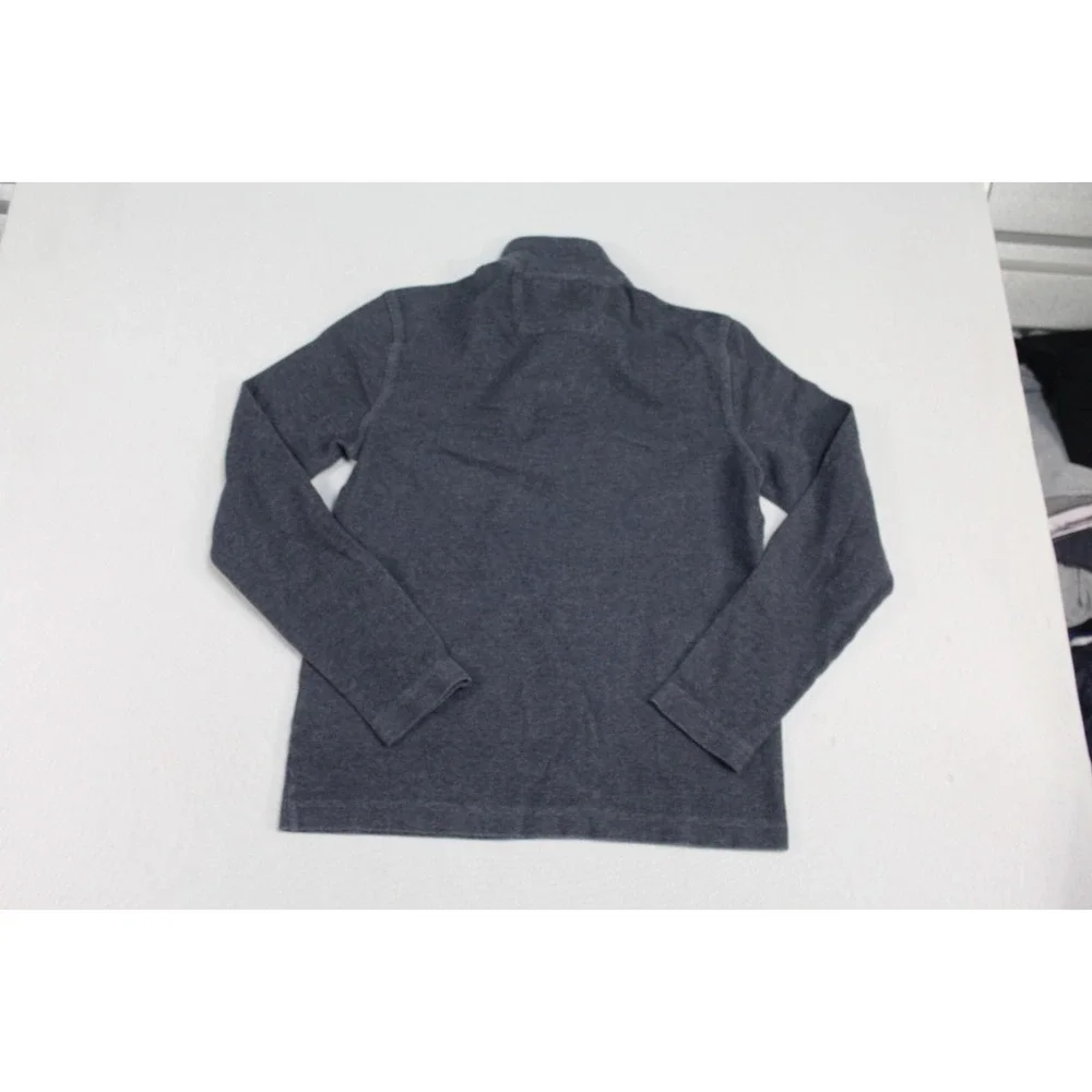 Banana Republic Men Gray Pullover Sweater Quarter Zip Mock Neck Size Medium